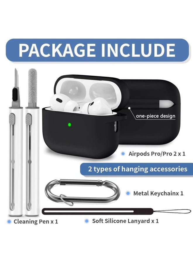 Generic - For Apple Headset Airpods Pro Protective Cover With White Cleaning Pen Runway Buckle Same Color Lanyard Bluetooth-Color:Red-Applicable Models:airpods 4 - Image 1