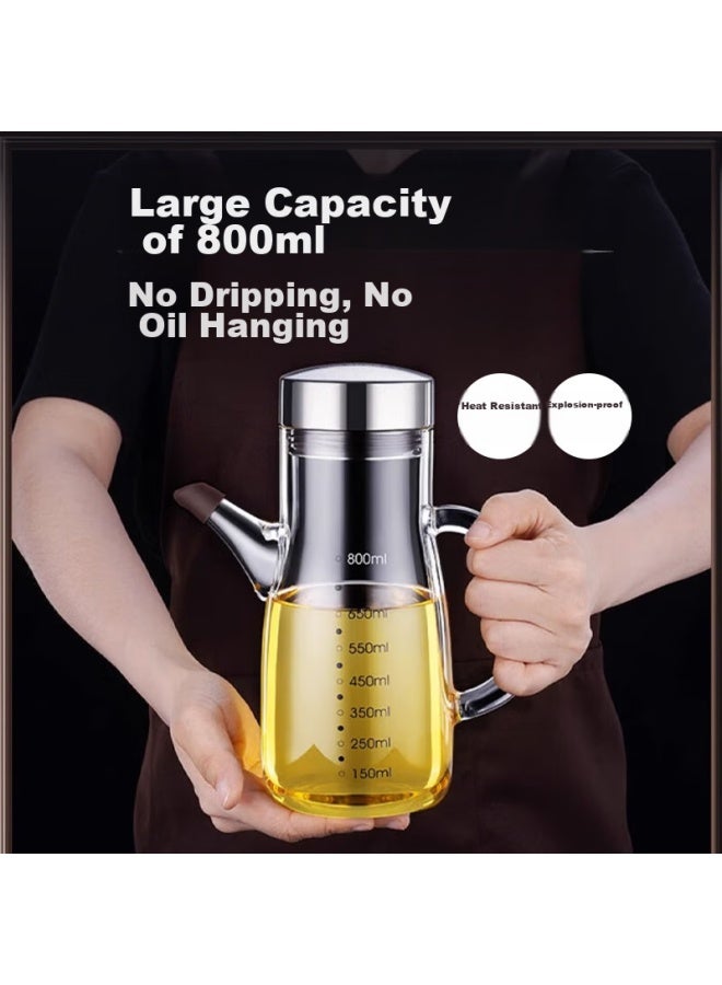 SSGP Sanli Steel Oil Bottle, Kitchen Household Large Size, Non-drip Oil Container, High Borosilicate Glass, 800ml, No.1 Member Store - Image 1