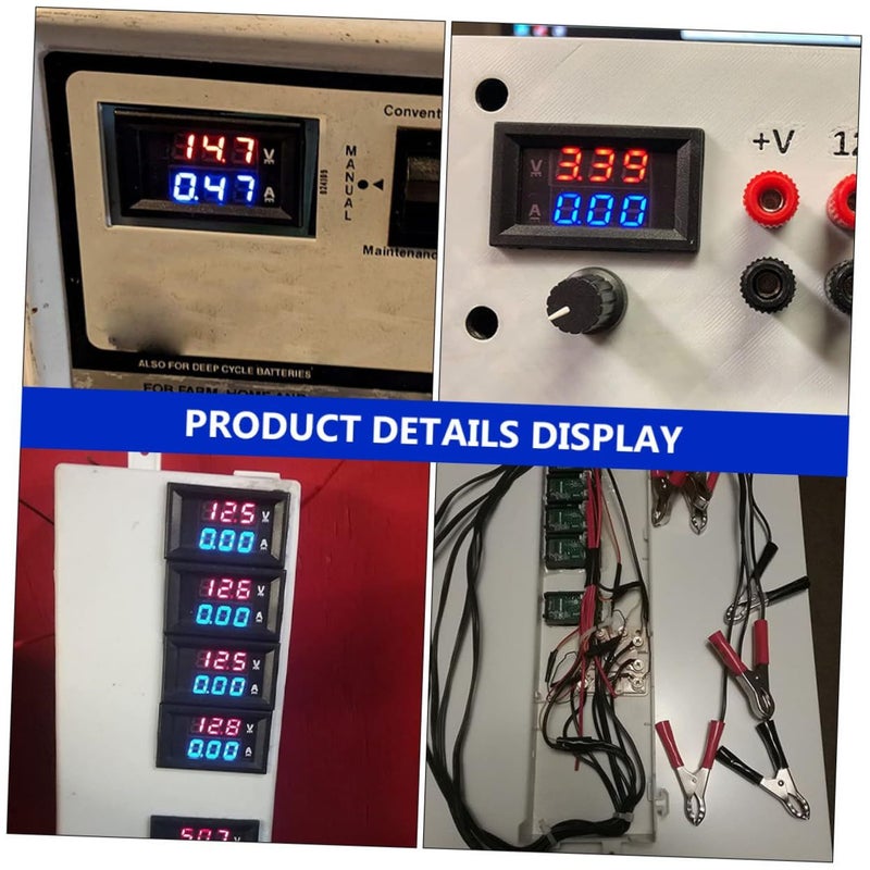 فولتميتر وأميتر رقمي 4.8 × 2.9 سم شاشة LCD لمراقبة بطارية السيارة وإمداد الطاقة - Image 4