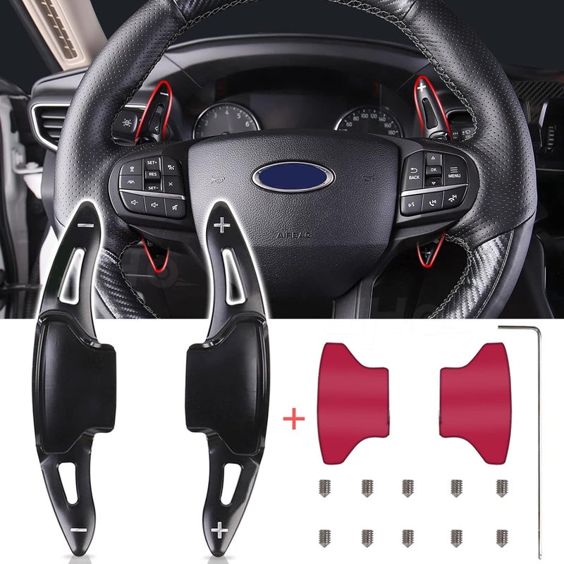 JHO Car Steering Wheel Shifter Extension Paddle for Ford Explorer 2020 2021 - Black - Image 1