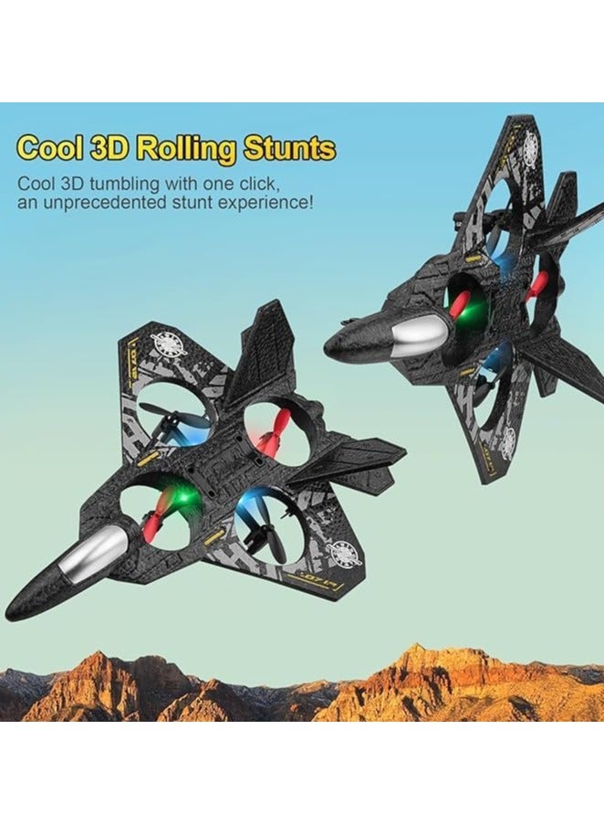 REZZOSS RC Aeroplane 2.4GHz L0712 Fighter Jet with Double Battery – Remote Control Plane for Kids & Beginners | 2x Battery Extended Flight Time EPP Foam Glider | Durable Unbreakable Outdoor Flying Toy | LED Stunt Aircraft Gift for Boys | Easy Fly Gyro System - Image 3