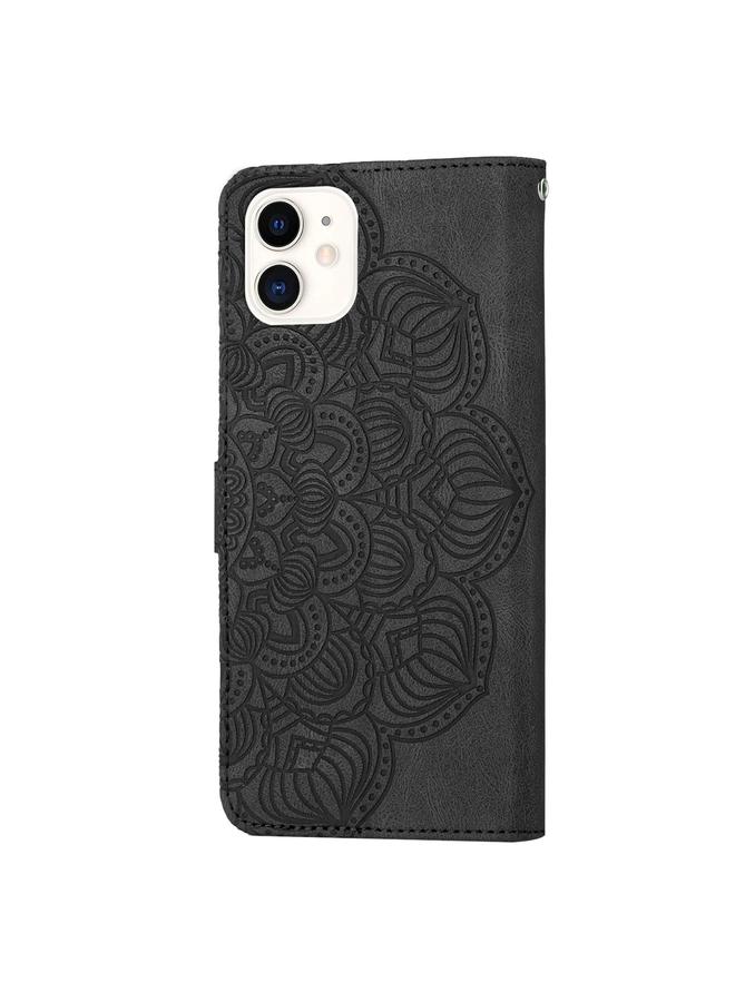 Zaboon Case For iPhone 11 Mandala Embossed Flip Leather Phone Case - Image 3