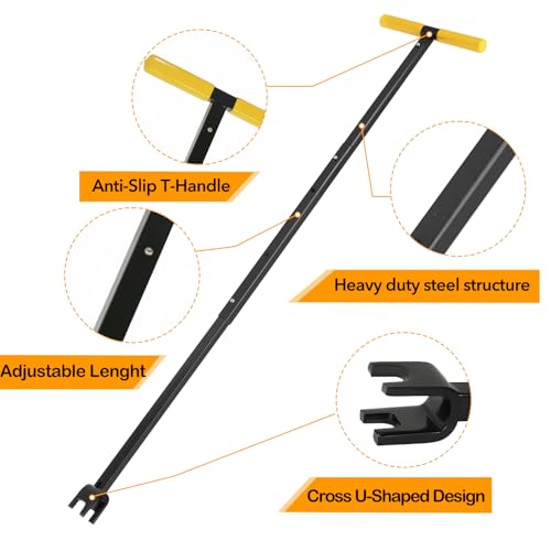 TIBOO DAY 37.2 Inch Water Meter Key Adjustable Water Shut off Tool Water Meter Key Shut off Tool 17-37.2" Length with 4 Way Multi-Functional Cross Key for Meter Valve (Yellow 37.2 Inch) - Image 4