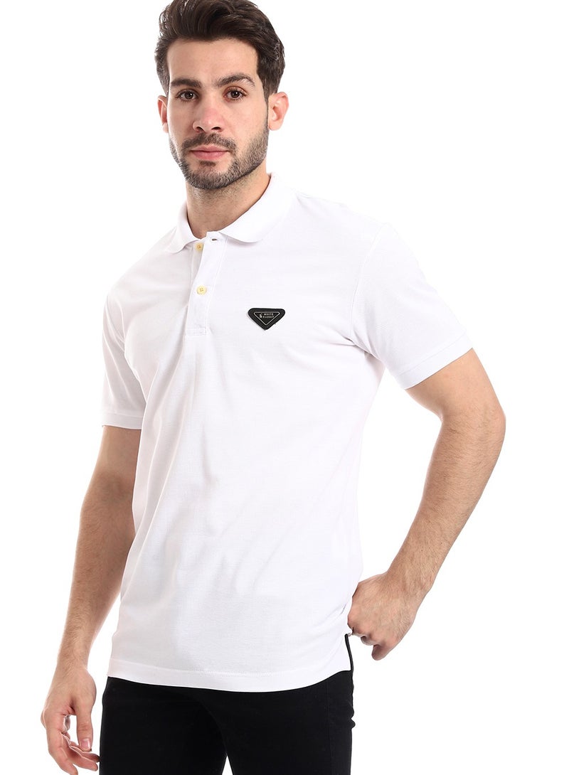 WHITE RABBIT Pique Pattern Turn Down Collar Polo Shirt  - Image 2