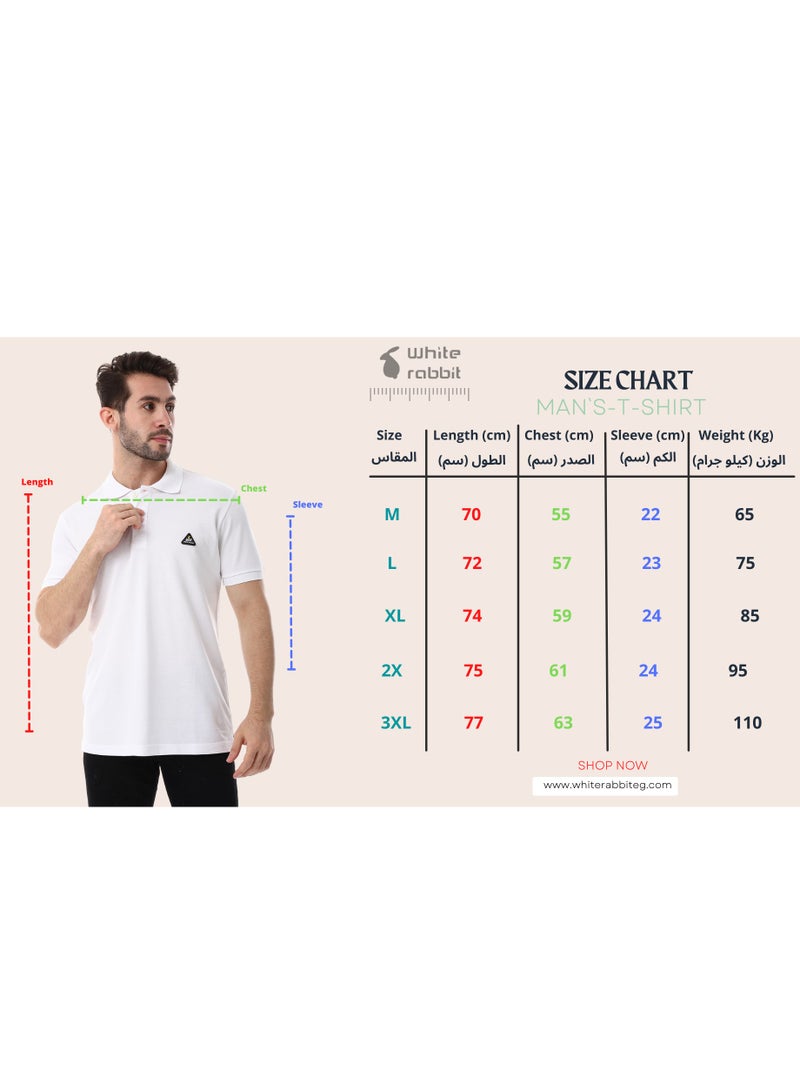 WHITE RABBIT Pique Pattern Turn Down Collar Polo Shirt  - Image 5