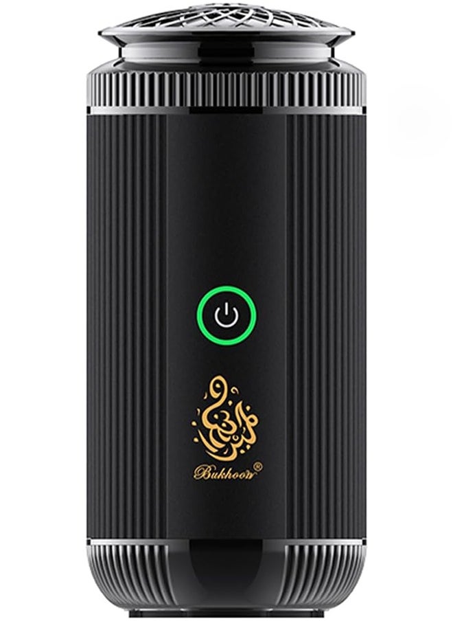 Bukhoon electric incense burner V5 for car and home use with a USB Type-C port in black.  - Image 1