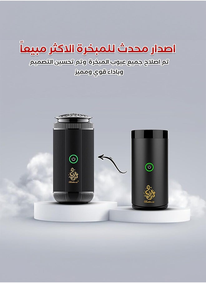 Bukhoon electric incense burner V5 for car and home use with a USB Type-C port in black.  - Image 2