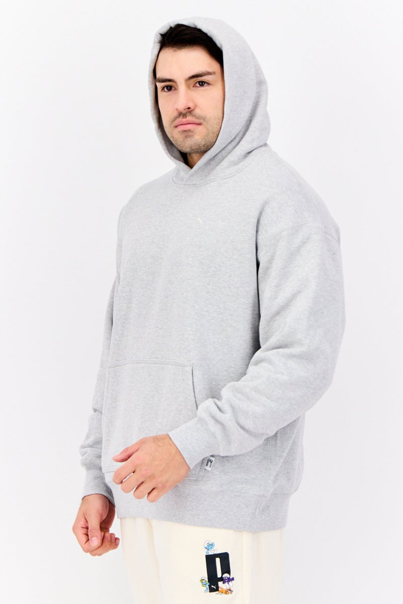 PUMA سويت شيرت تدريب طويل الأكمام للرجال من بومة × سلكت، رمادي فاتح - Image 4