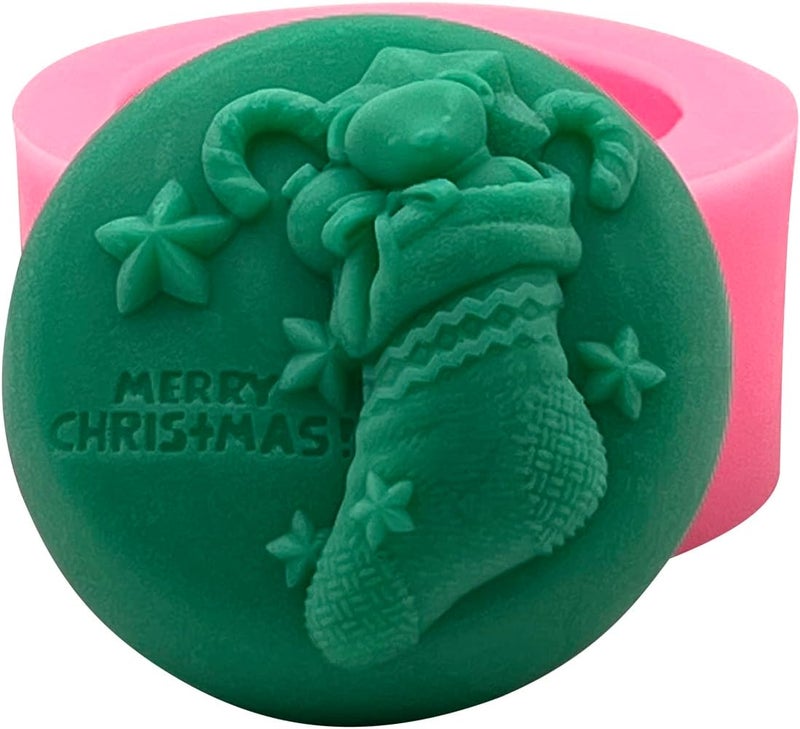 Monqui Christmas Christmas Socks Silicone Soap Molds Candle Molds Art Craft Molds Resin Molds - Image 1