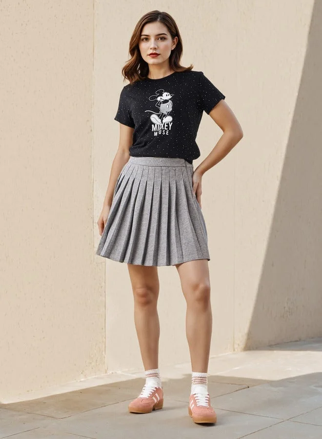 SP Characters T-shirt with Mickey Mouse Print Cotton