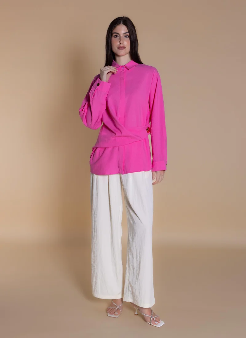 شايبس WRAPPED LINEN BLEND SHIRT