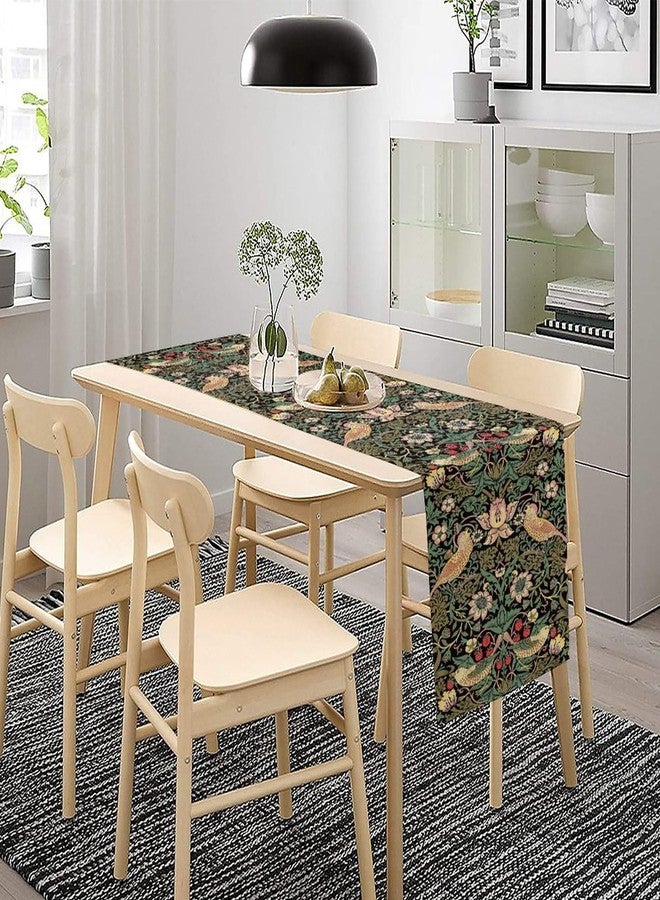 YCness William Morris Floral Table Runner, Vintage Flowers Green Botanical Printed Table Runner for Home Kitchen Dining Table Decoration,13x36 Inch - Image 3