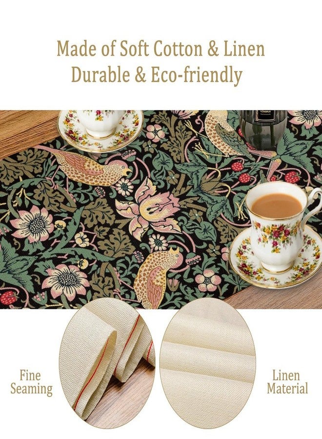 YCness William Morris Floral Table Runner, Vintage Flowers Green Botanical Printed Table Runner for Home Kitchen Dining Table Decoration,13x36 Inch - Image 5