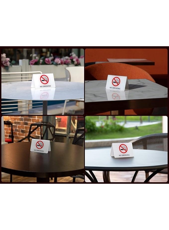 No Smoking Table Sign, 10.4x6.6 cm, Tent Style | Double-Sided Display, Freestanding Design, 4.1x2.6 in Size, Restaurant & Office Use, Bold Red Symbol - Image 3