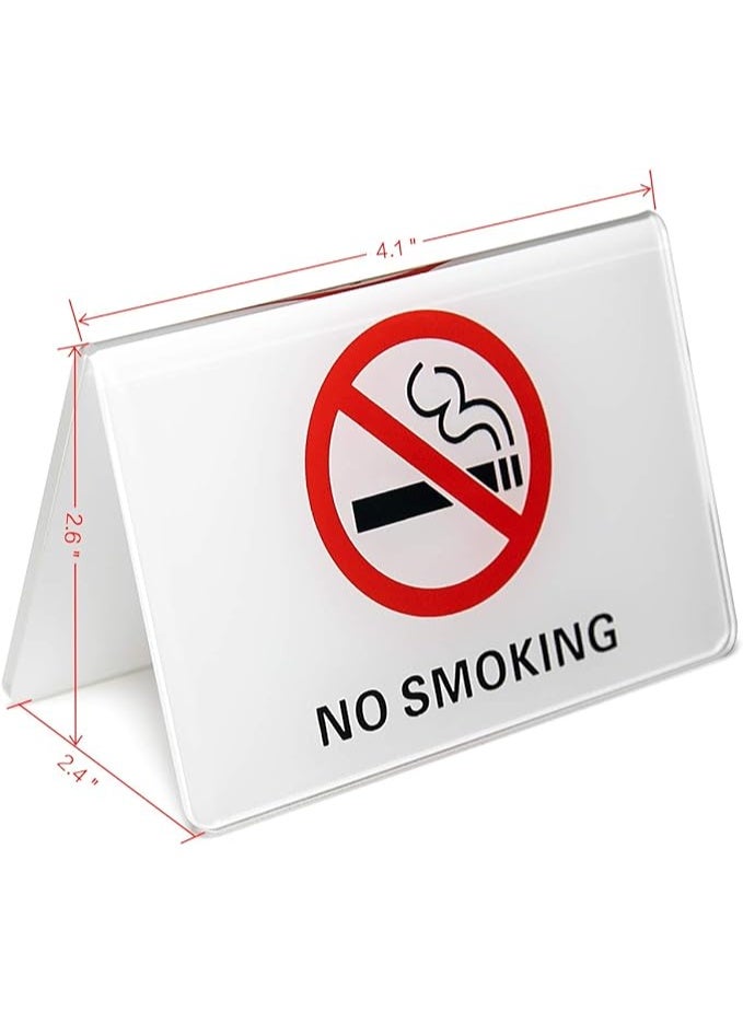 No Smoking Table Sign, 10.4x6.6 cm, Tent Style | Double-Sided Display, Freestanding Design, 4.1x2.6 in Size, Restaurant & Office Use, Bold Red Symbol - Image 2