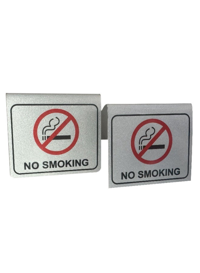 No Smoking Table Sign, 10.4x6.6 cm, Tent Style | Double-Sided Display, Freestanding Design, 4.1x2.6 in Size, Restaurant & Office Use, Bold Red Symbol - Image 1