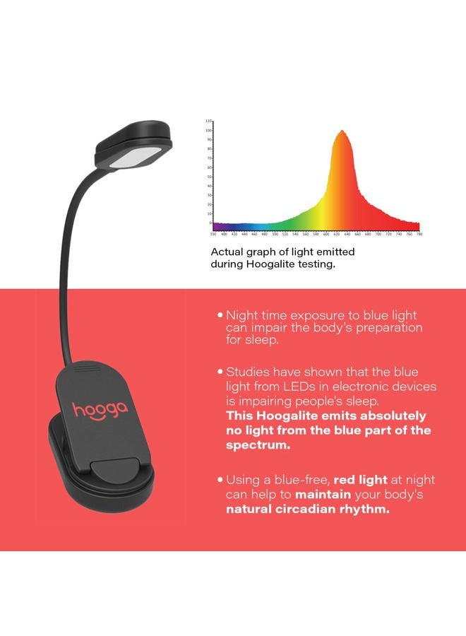 Hooga Red Book Light, Clip On 625nm LED Light for Reading in Bed, No Blue Light, Eye Care, Gift for Students, Kids, Travel, Nursing, Studying - Image 5