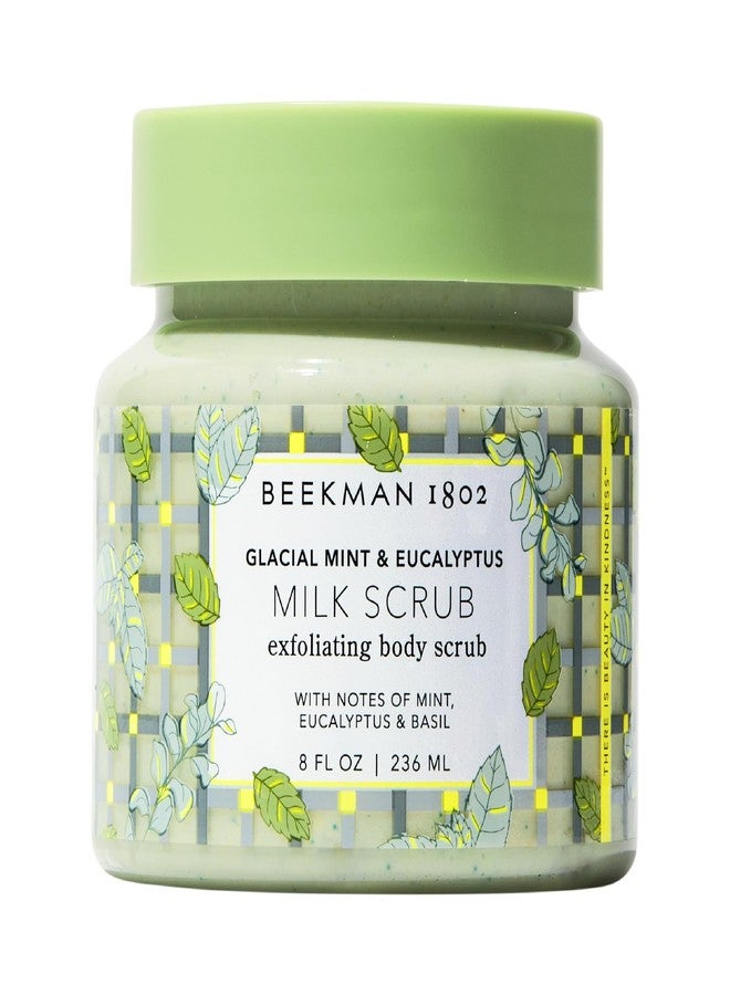 Beekman 1802 Glacial Mint & Eucalyptus Exfoliating Milk Body Scrub - 8.0 fl oz - Smooths & Evens Out Tone - With Goat Milk & Jojoba Beads - Skin Barrier Safe - Good for Sensitive Skin - Cruelty Free - Image 1