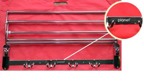 PLANET Planet Platinum Stainless Steel Folding Towel Rack for Bathroom 2 Feet Long Towel StandTowel HangerTowel HolderBathroom Accessories for Home Pack of 3  - Image 2