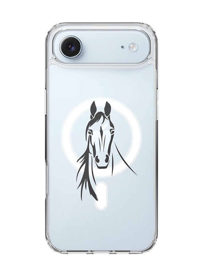 Stylizedd Classic Clear MagSafe Case for iPhone 17 Air , Hybrid Soft Case Flexible Edges Anti Drop TPU PC Gel Thin Transparent Cover [ Designed for iPhone 17 Air ] - Arabian Stallion