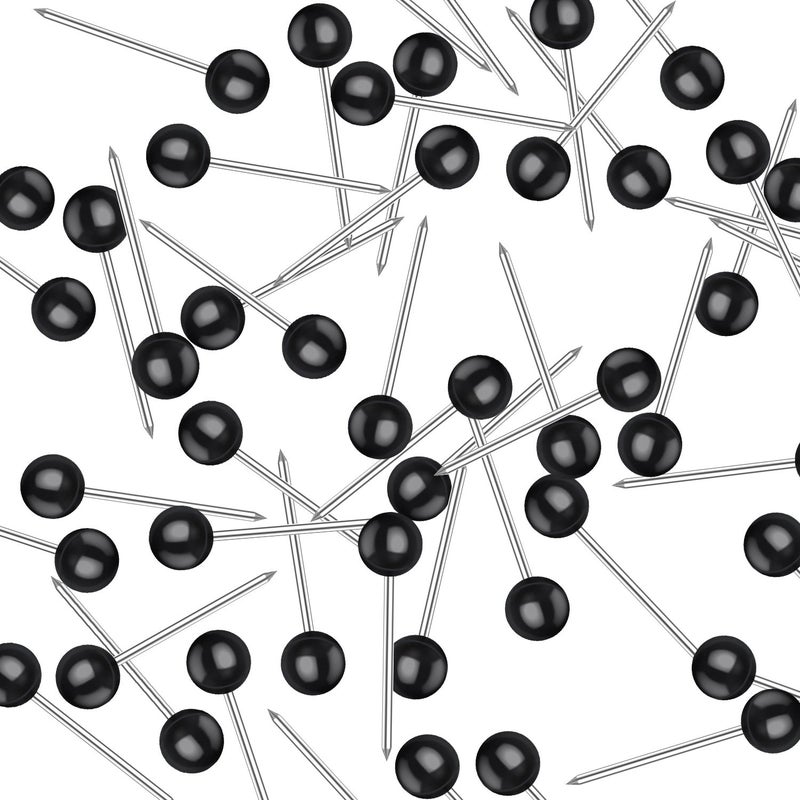 WILLBOND 500 Pack Map Push Pins Bulk 1/8 Inch Black Map Tacks Traveling Bulletin Board Supplies Small Round Head Push Pins Thumb Tacks for Travel Picture Photo Wall DIY Craft Home School Office - Image 3