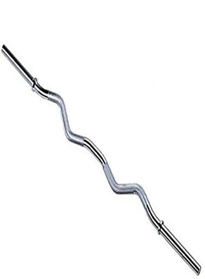 Fazzul 3 Ft Curl Rod For Gym, Weight Lifting Rod For Home Gym, 25mm Thick Chrome Weight Bar For Men & Women Weight Lifting Exercise & Fitness - Image 2