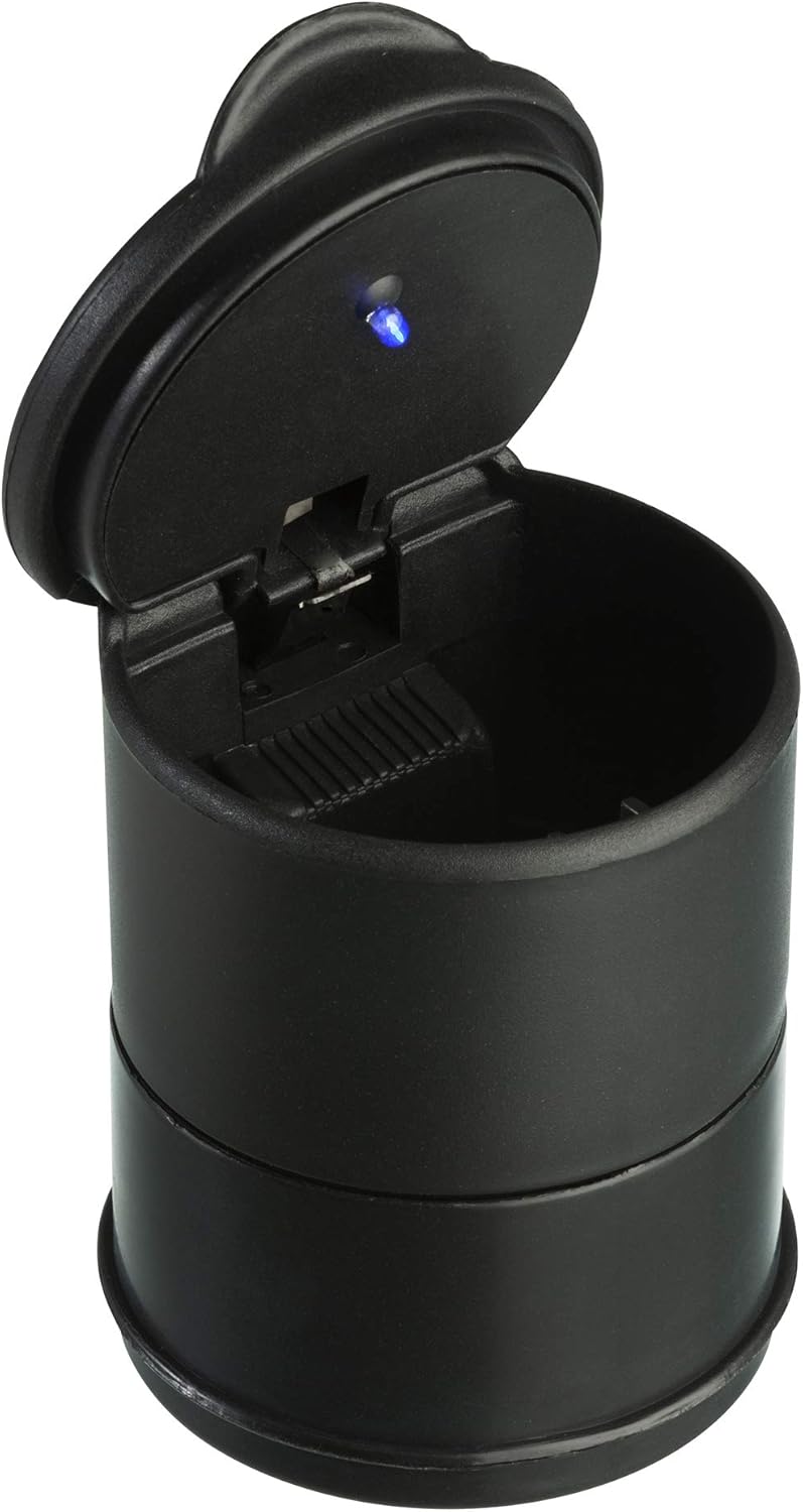 TRIXES Portable Car Ash Tray with LED Light - Mini Trash Bin and Storage Box - Image 1
