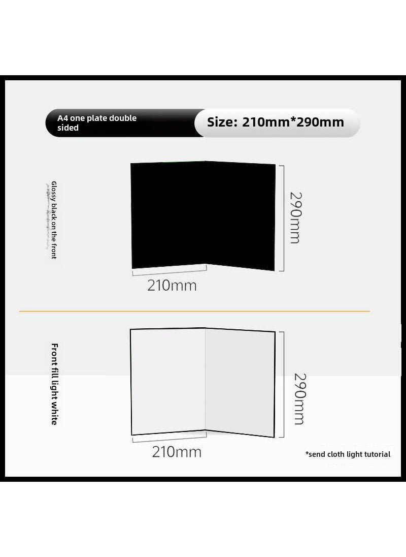 Generic - A4 Foldable Photography Reflector Backdrop A4 black triangle cardboard 205*285,mm - Image 1