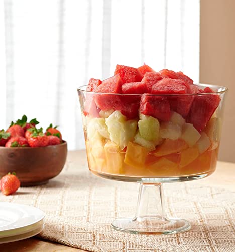 Godinger وعاء تريفل من جودينجر، وعاء فواكه، وعاء تريفل زجاجي كريستالي ذو قاعدة، حامل كعكة عرض للحلويات - صنع في إيطاليا - Image 5