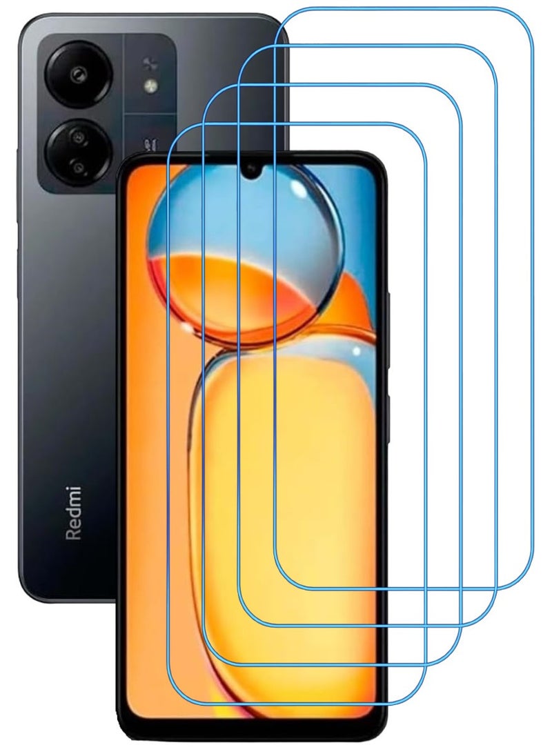 ACLIX 4 Pieces Antistatic ESD Dustproof Premium Quality High Definition Clear Tempered Glass Screen Protector Designed For Xiaomi Redmi 13C - Image 1