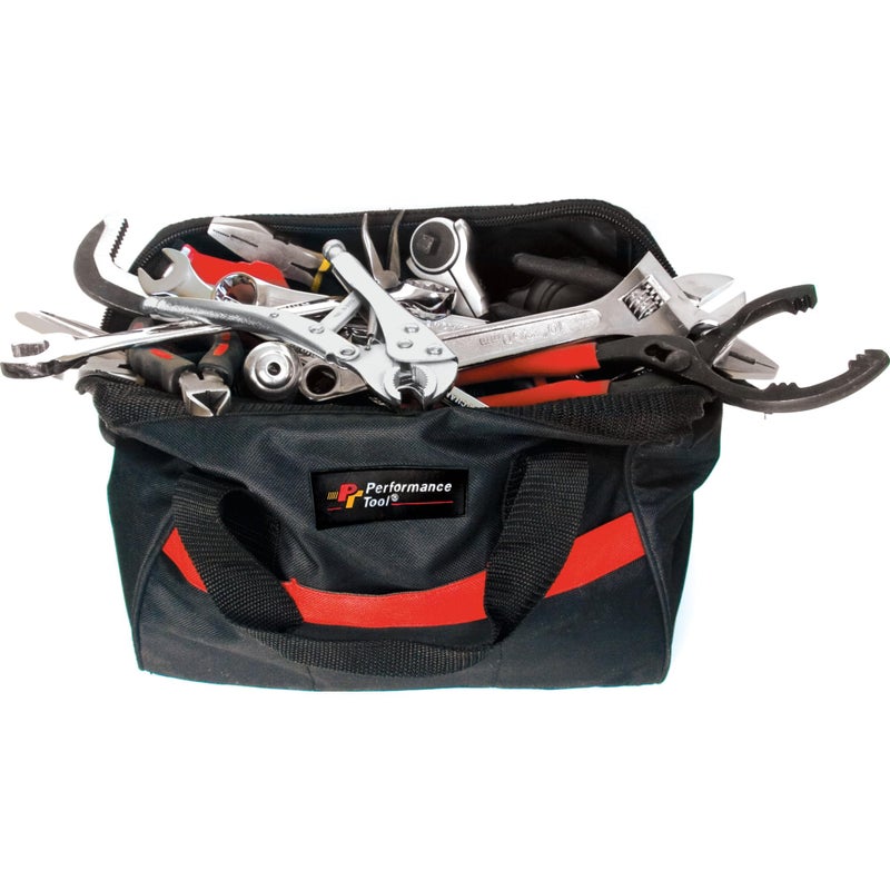 Performance Tool W88985 Heavy Duty Tool Pouch with 3 Pockets 600 Denier Fabric and Reinforced Bottom for Maximum Durability and Easy Access