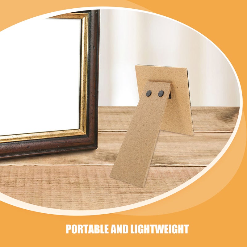 2pcs Picture Frame Easel Backing: Wood Framebacks Photo Frame Stand Adhesive Board For Tabletop Art Tiles Paintings Display Exhibitions Travel - Image 3