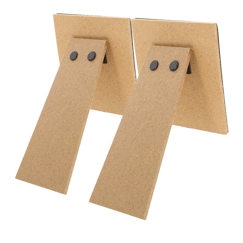 2pcs Picture Frame Easel Backing: Wood Framebacks Photo Frame Stand Adhesive Board For Tabletop Art Tiles Paintings Display Exhibitions Travel - Image 1