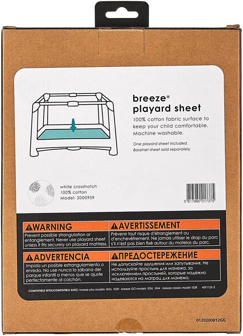 4moms Breeze Playard Sheets, Machine Washable and 100% Cotton, White - Image 4