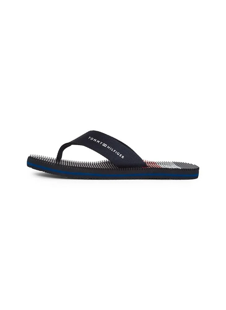 تومي هيلفيغر Monogram Thongs Beach Flip Flops