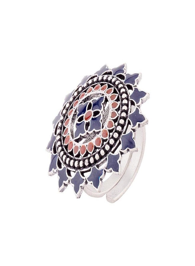 VOYLLA Multicolour Brass Mandala Tribal Inspired Ring for Women and Girls - Image 1