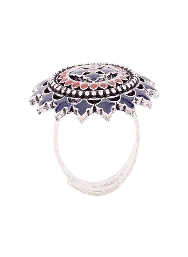 VOYLLA Multicolour Brass Mandala Tribal Inspired Ring for Women and Girls - Image 4