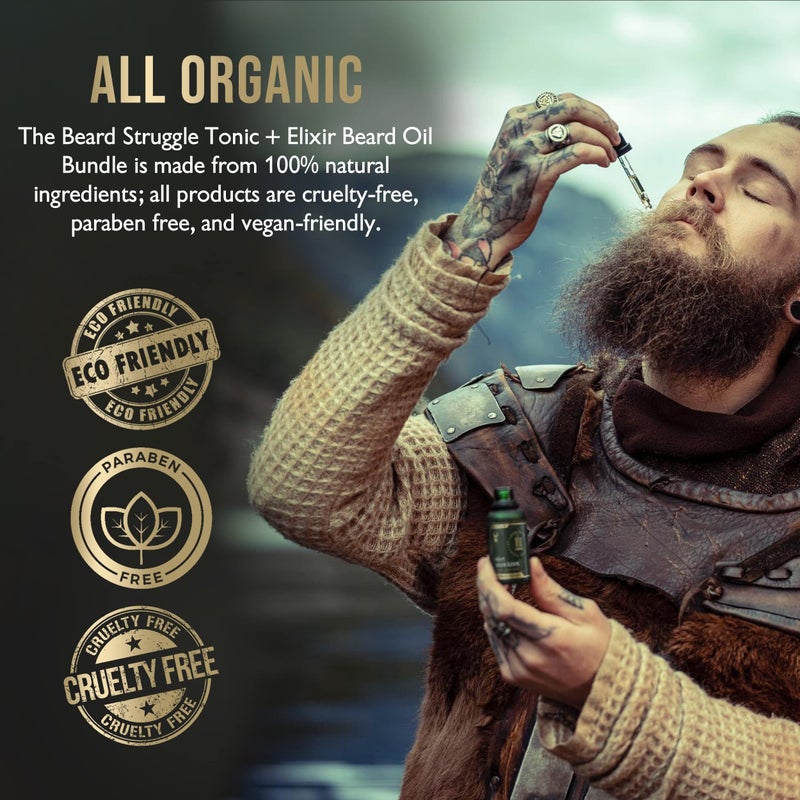 The Beard Struggle - Day Liquid Tonic Beard Oil - Platinum Collection, Aesir's Triumph - Beard Oil for Men - Moisturize, Softens Hair, Reduces Itch - Day Time Beard Growth Oil (1 Fl oz) - Image 5