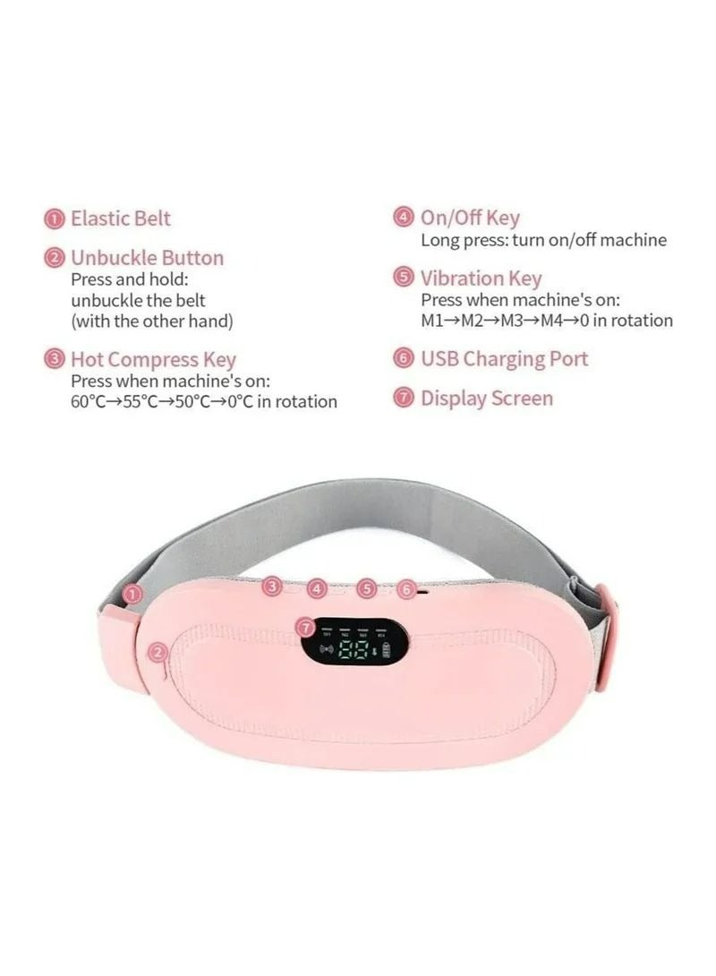 فترة الحيض التدفئة وسادة ، حزام التدفئة الكهربائية اللاسلكية ، وسادة التدفئة السريعة مع 3 مستويات التدفئة و 4 وسائط تدليك الاهتزاز ، فترة الحيض / المرأة أو الفتاة لتخفيف آلام الظهر أو البطن - Image 5
