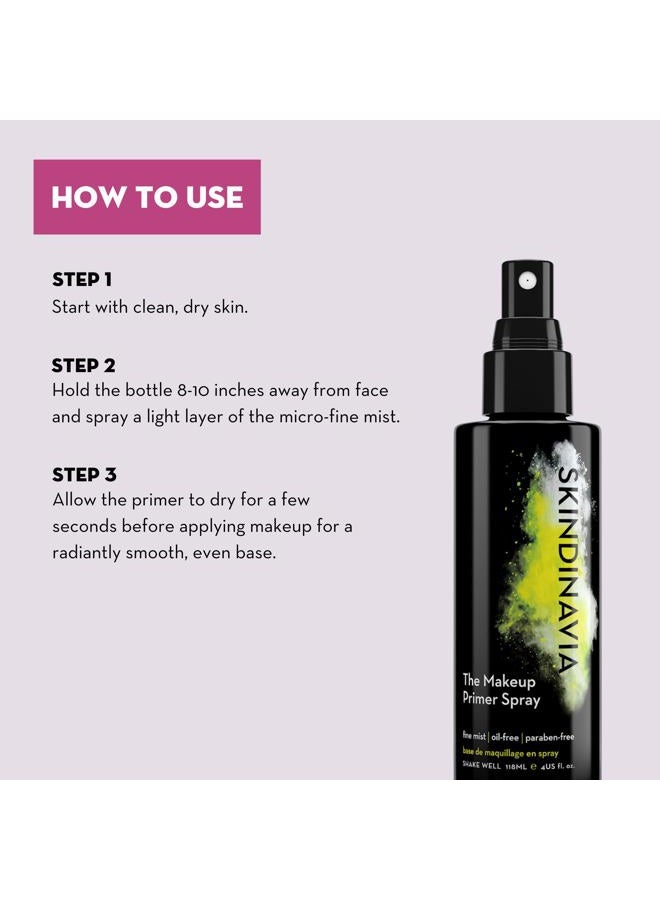 Skindinavia The Makeup Primer Spray - Hydrating Spray On Base Layer For Normal & Combination Skin - Professional Pore Minimizing Primer Mist for Face (4 Oz) - Image 2