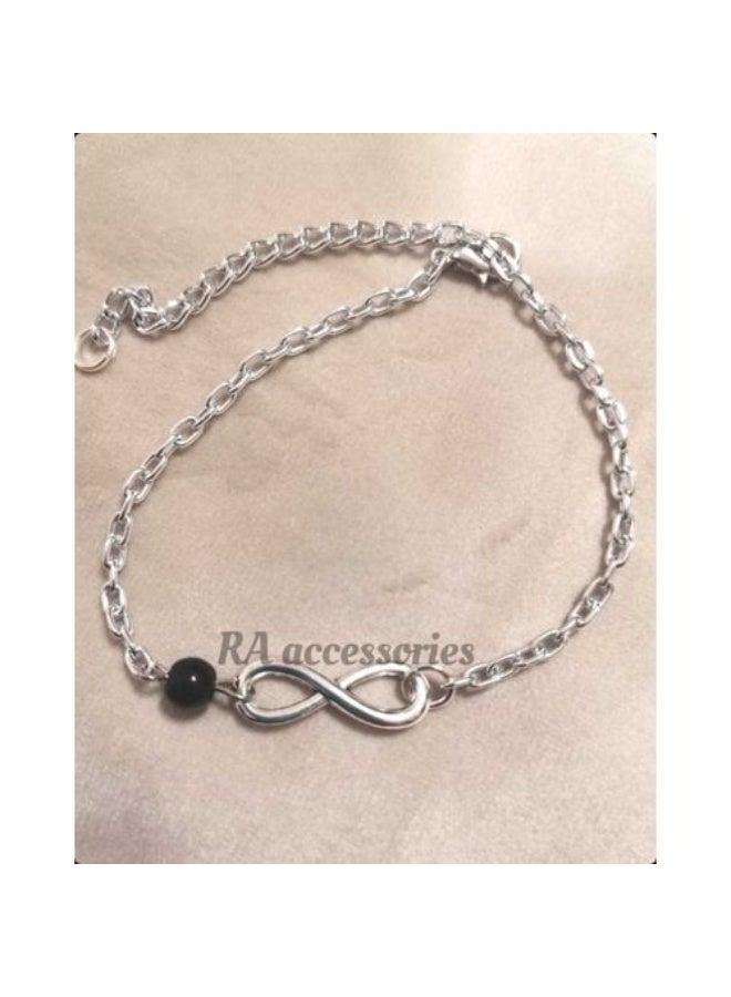 اكسوارات ار ايه خلخال انفينتى بسلسلة استانلس مطلى فضى - Image 2
