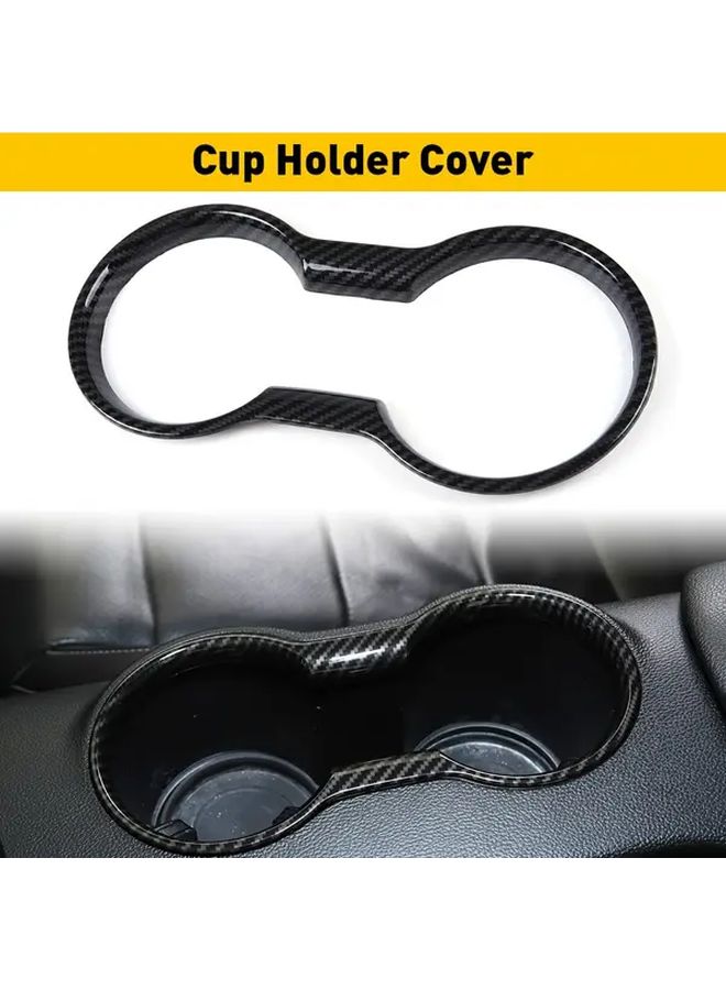 Carbon Fiber Cup Holder Cover Compatible With Ford Mustang 2015 2021 Models - Image 3