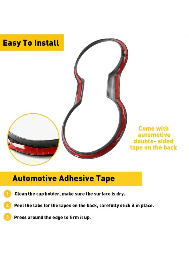 Carbon Fiber Cup Holder Cover Compatible With Ford Mustang 2015 2021 Models - Image 5