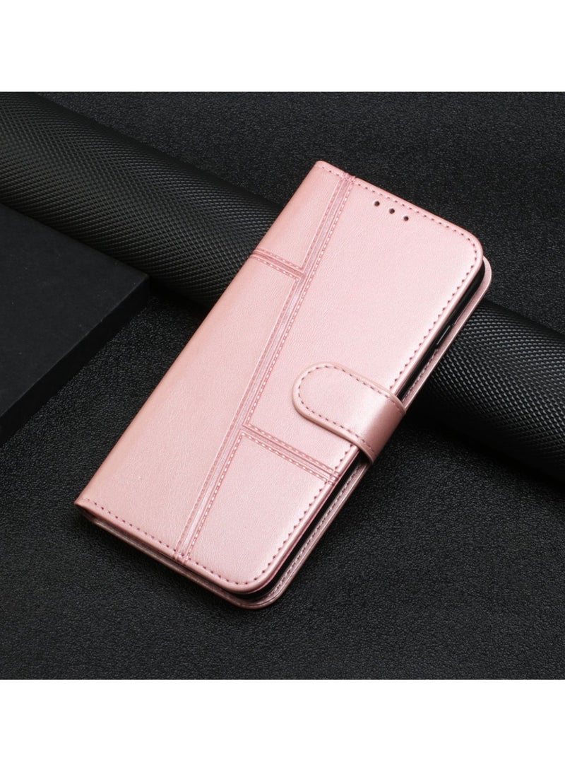 ريما جراب Samsung Galaxy A56، جراب محفظة جلدي فاخر لهاتف Samsung A56 مع حامل للبطاقات وغطاء مغناطيسي قابل للطي لهاتف Samsung Galaxy A56، وردي - Image 5