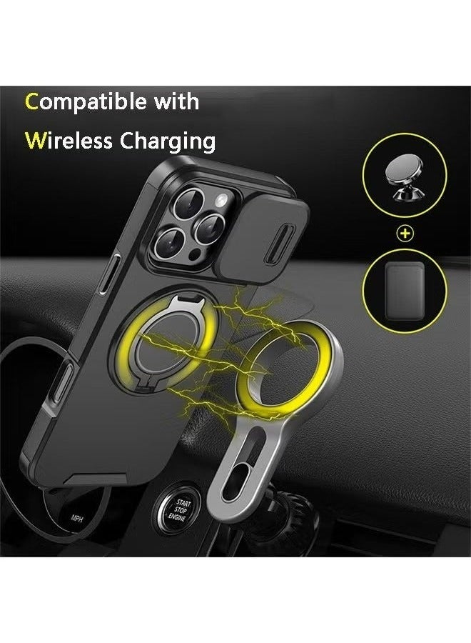 Beauenty iPhone 16 Pro Max Magsafe Case Cover with Slide Camera Cover, with Build in 360° Invisible Stand, Drop Protection Cover Case Magnetic Magsafe Cover for iPhone 16 Pro Max - Image 3