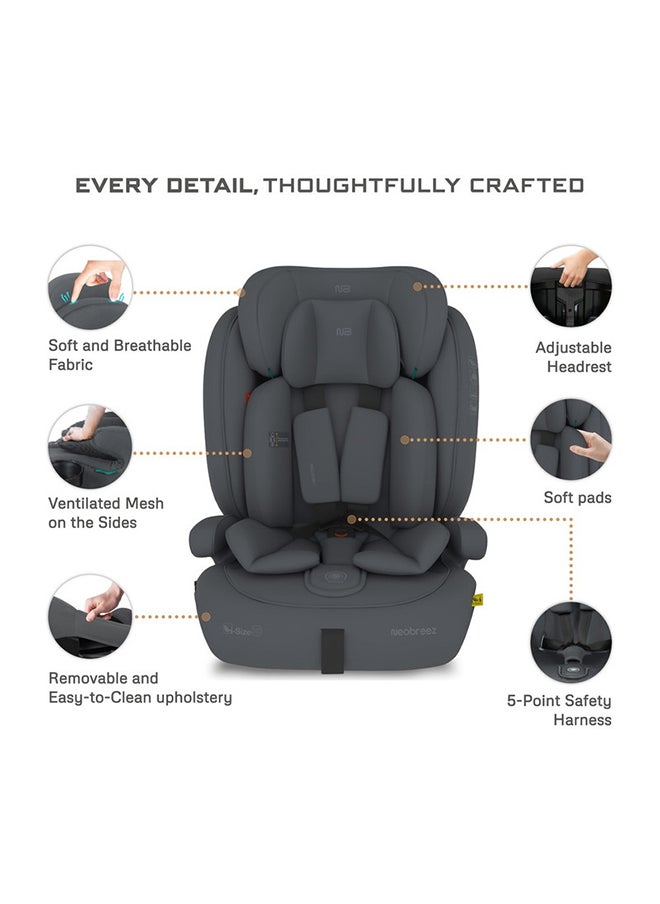 neobreez I-Bostoni Universal 3 In 1 Children‘S I-Size Deep Toddler Child Car Seat,  Ecer129, Group 1/2/3,  High Back Booster Seat,  Adjustable Headrest, 3-Point Safety Belt  (9-36 Kg, 76-150 Cm, 15M To 12Yrs)  - Image 4