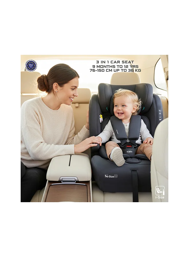 neobreez I-BOSTONI Universal Baby/Kids/Child/Toddler Safety 3-In-1 Car Seat, I-Size,  ECER129, High Back Booster Car Seat, Adjustable Headrest, 3-Point Safety Belt, 9-36 Kg, 15m-12Yrs, Group 1/2/3, 5-Point Harness