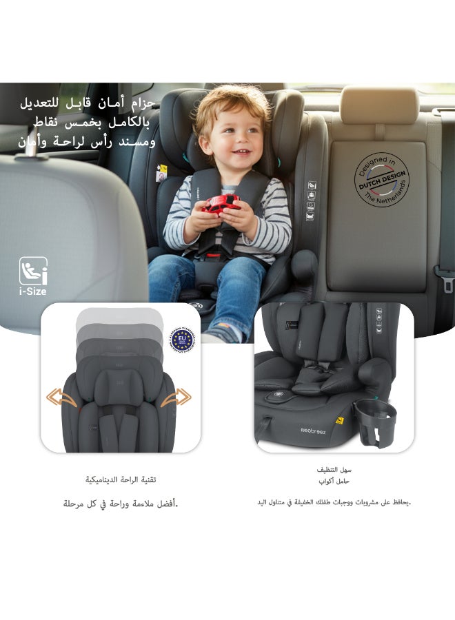 neobreez I-Bostoni Universal 3 In 1 Children‘S I-Size Deep Toddler Child Car Seat, Ecer129,Group 1/2/3, High Back Booster Seat, Adjustable Headrest,3-Point Safety Belt(9-36 Kg,76-150 Cm,9M To 12Yrs) - Image 4
