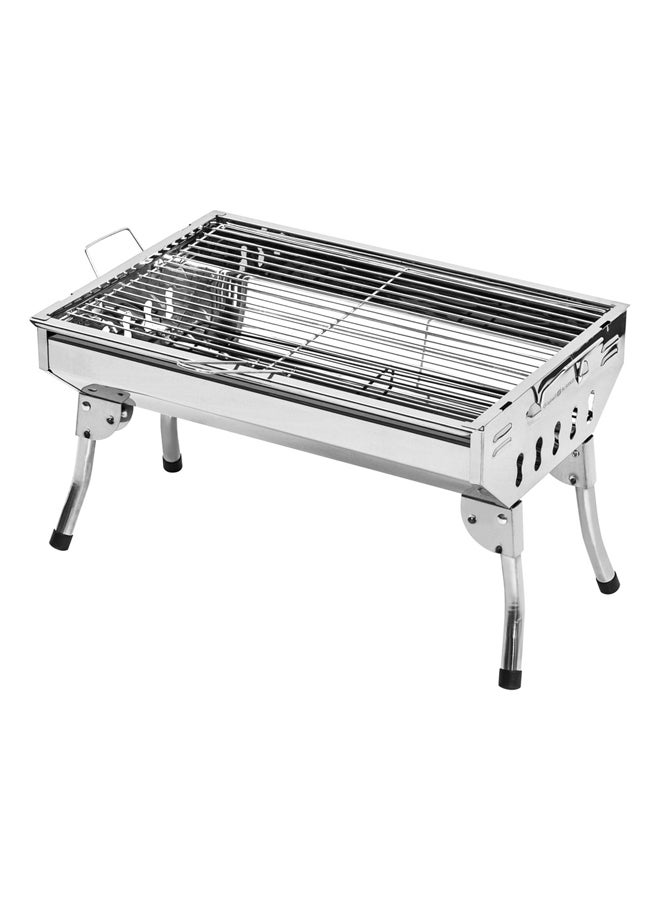 السنيدي شواية فحم للرحلات، منقل فحم للشوي، فضي، مقاس 48*33*30 سم - Image 1