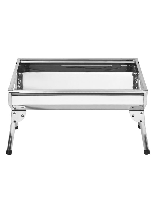 السنيدي شواية فحم للرحلات، منقل فحم للشوي، فضي، مقاس 48*33*30 سم - Image 2